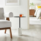 Modway - Lyric Manche Table d’appoint - Blanc Noir-Sommet de haut cylindre de 8 pouces
