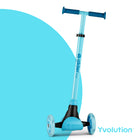 Yvolution - Yglider Kiwi Trottinette - Bleu-Le Glider Kiwi roule avec ses roues avant à LED extra-larges et éblouissantes, lui donnant une lueur vibrante qui ne manquera pas de faire tourner les têtes et d'illuminer les rues pour des aventures plus sûres.
