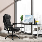 Vinsetto - Chaise de bureau de massage avec vibrations 6 points - noir-Télécommande filaire incluse, avec poche latérale de rangement