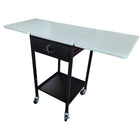 Eddie's - Chariot utilitaire pliable avec tiroir verrouillable - 48 po l x 20 po P-Fonctionnalité polyvalente : conçu pour plier les vêtements, l'étiquetage et la tarification des produits, ce chariot peut également servir de chariot d'expédition, ce qui en fait un choix idéal pour diverses tâches