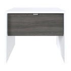 Nexera - Table de nuit Axel, 1 tiroir, Blanc et Gris écorce-Surface supérieure en mélamine résistant aux égratignures