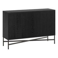 Hudson&Canal - Buffet Brighton 48" de largeur - Grain noir-Un design contemporain moderne pour votre salle à manger, votre cuisine ou votre bureau