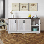 Prepac - Table console Rustic Ridge 4 portes 66 po avec rangement, buffet avec étagères - Blanc vieilli-5