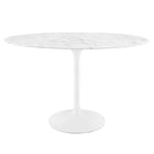 Modway - Lippa Ovale de 48 po Faux marbre Table à manger, Blanc-5