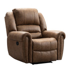 Ebello - Chemika Fauteuil inclinable manuel grand format à rembourrage ultra-doux classique de 40,9 po avec clous décoratifs, couleur brun-7