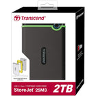 Transcend - Disque dur portable USB 3.1 Storejet 25M3 - 2 To - Gris fer-Vitesses de transfert ultra-rapides