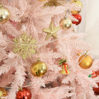 HOMCOM - Arbre de Noël artificiel de 5ft décoration maison ouverture automatique - Rose-Couleur : blanc, rose 