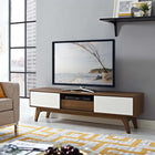 Modway - Envision 59 po Meuble TV, Blanc noyer-Deux portes coulissantes en stratifié blanc