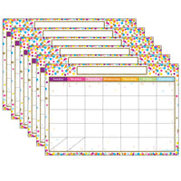 Ashley Productions - ASH91041-6 Tableau polyvalent intelligent - 13" x 19" - Calendrier Confetti - Paquet de 6-Résistant, tout en polyéthylène, pas de papier, poids lourd