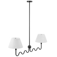 Modway - Wave Gribouillis à 2 bras Lumière suspendue - Noir-Pendentif suspendu à deux lumières