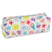 Fashion Stationery - Étui à crayons Sunny Icons - 8,27 po L x 2,76 po l x 2,95 po H - Blanc-Pour le rangement des crayons, des stylos et des petits accessoires