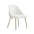 Manhattan Comfort - Lot de 2 chaises de salle à manger modernes Gracie 61,5 cm en similicuir blanc et or-Capacité de poids : 125 kg chacun