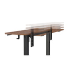 Uplite - Bureau debout à hauteur réglable électrique à moteur unique avec étagère - Brun-Le moteur de haute qualité et la base de bureau solide permettent un réglage puissant et fluide de la hauteur avec un panneau de commande LED. Grâce au levier de frein horizontal et aux pieds de bureau épais, le bureau peut être déplacé sans s'incliner pour garder vos appareils en sécurité