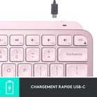 Logitech - MX Keys Mini Minimaliste Clavier Sans Fil Illuminé - USB-C - Rose-Multi-Appareils, Multi OS : Couplez MK Keys Mini clavier compact avec 3 autres appareils avec presque tout système Bluetooth Low Energy et passez de l'un à l'autre sans problème