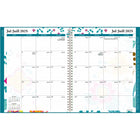 AT-A-GLANCE - Agenda scolaire hebdomadaire/mensuel Evelina 2025-2026 - 11 po H x 8 1/2 po l - sarcelle - bilingue-Hebdomadaire : une semaine sur 2 pages, mise en page du lundi au vendredi avec des horaires de rendez-vous de 8h00 à 17h00, espace partagé le samedi et dimanche, mensuel : blocs lignés, un mois sur 2 pages
