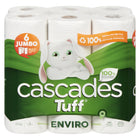 Cascades Tuff Enviro - Rouleaux Essuie-tout - tailles multiples - 2 épaisseurs - 105 Feuilles - Blanc - 4 Paquets de 6 Rouleaux - 24 Rouleaux-24 rouleaux/paquets