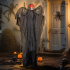 HOMCOM - Faucheuse ailée Animatronique avec yeux lumineux - pour Halloween-S'active automatiquement au toucher ou par des sons forts  
