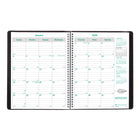 Brownline - 2026 Agenda mensuel EcoLogix 14 mois avec papier recyclé - 11 po x 8-1/2 po - Couleurs assorties - Anglais-Calendriers de référence du mois précédent, du mois courant et des deux suivants sur chaque page double