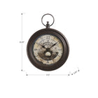 Monarch Specialties - Horloge - 18 po Rond - Horloge Murale - Brun Antique - Traditionnel-Un cadre en plastique épais et durable avec des aiguilles noires en métal sous la surface vitrée protectrice lui confère un aspect fini dans un style traditionnel