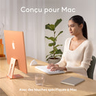 Logitech - Wave Keys for Mac, clavier ergonomique sans fil avec repose-poignets rembourré - Blanc-Conçu pour Mac: ce clavier compact sans fil, doté d'un design ergonomique et de fonctionnalités Bluetooth, fonctionne parfaitement avec macOS/iPadOS/iOS
