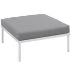 Modway - Harmony Terrasse extérieure Aluminium Ottoman in Gris blanc-Cadre en aluminium revêtu en poudre