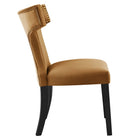 Modway - Curve Performance Velvet Chaises de salle à manger Ensemble de 2 - Cognac-Capsules de pied non marquées
