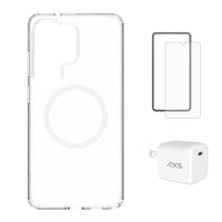 AXS - Ensemble de départ - Ultra Clear, protecteur d'écran et chargeur 30W pour Samsung Galaxy S26 Ultra-Étui résistant aux chutes avec des poches d’air absorbant les chocs 