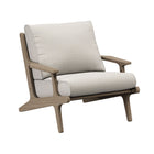 Modway - Saratoga Terrasse extérieure Bois de teck Chaise et ensemble ottoman, Caillou-Coussins résistants aux intempéries