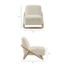 Modway - Vander Tissu texturé Chaise d’accent - Crème de chêne-Rembourrage en tissu texturé et texturé