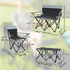 Outsunny - Ensemble de table et chaises de camping portable 4 pièces-Structure en métal peint améliorant la durabilité et la stabilité  