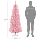 HOMCOM - Sapin de Noël artificiel 6' forme crayon - décoration de fête - rose-Une base solide pour assurer la stabilité et aider à garder l'arbre droit et en sécurité 