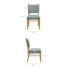 Modway - Mauden Mélange de lin Fauteuil d’appoint de salle à manger Ensemble de 2 - Pomme épissée-Rembourrage en mélange de lin rayé