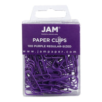 JAM Paper - Trombones standard colourés - 1 pouce - violets - paquet de 100- Couleur : violet