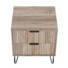 Manhattan Comfort - Dumbo table de chevet moderne, commode et commode haute 5 tiroirs - gris rustique - ensemble de 3-10