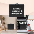 Homy Casa - Table pliante portative de 4 pi avec 4 hauteurs réglables pour utilisation intérieure et extérieure, camping - Noir-Elle supporte jusqu’à 135 kg au quotidien