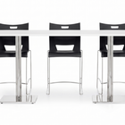 Global - Tabouret de bar sans accoudoirs Duet, nocturne noir-Assise et dossier en polypropylène