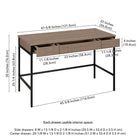 Hudson&Canal - Bureau Nolan 48" - Chêne gris vieilli-8