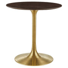 Modway - Lippa Rond de 28 po Bois Table à manger, Noyer cerise doré-Table à manger moderne