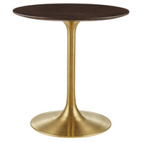 Modway - Lippa Rond de 28 po Bois Table à manger, Noyer cerise doré-Table à manger moderne