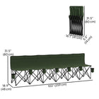 Outsunny - Chaise de camping pliante 6 places avec porte-gobelet et sac de transport pour camping, vert foncé-Conception légère et pliable pour un transport et un rangement faciles  