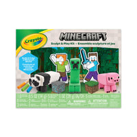Crayola - Ensemble sculpture et jeu Minecraft-Ensemble sculpture et jeu minecraft crayola : comprend 9 sachets de pâte model magic, 5 marqueurs pip-squeak skinnies, 2 outils de modelage, 2 personnages sur pied à colorier,1 scène de fond et 1 guide de sculpture