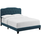 Modway - Amelia Tissu rembourré Lit Queen, Azure-Tête de lit capitonnée à boutons rembourrés