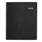 Blueline - 2026 Agenda hebdomadaire DuraFlex avec Couverture texturé extra robuste - 11 po x 9-1/4 po - Noir - Bilingue-Horaire de rendez-vous de 7 h a.m. à 8 h 45 p.m., à intervalles de 15 minutes du lundi au vendredi. Samedi de 7 h a.m. à 4 h 45 p.m., à intervalle de 15 minutes. Espace ligné le dimanche