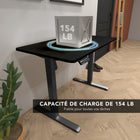 Mount-It! - Bureau électrique compact avec plateau de 40 pouces, noir-Plage de réglage en hauteur : 28,7 po à 46,5 po