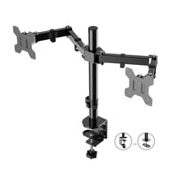 Rocelco – Support pour double moniteur DM2 et soulève-moniteur pour bureau assis/debout-Convient à deux moniteurs ACL/DEL de 13 po à 27 po, de 17,6 lb chacun