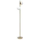 JAC Styles Liam 66" 2-Light Floor Lamp - Gold with White Shade-Customizable Lighting - The lamp is ETL listed for dependable everyday use. The candelabra base sockets let you choose compatible bulbs to personalize brightness and ambiance.