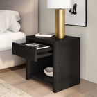 Hudson&Canal - Table de chevet rectangulaire Clara 24 po, grain noir-Caractéristiques assemblage facile