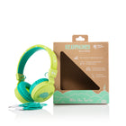Planet Buddies - Écouteurs pour Enfants - Vert (Tortue)-Emballage 100% recyclable, sans plastique utilisé