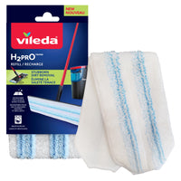Vileda - H2prO Recharge de tête de vadrouille-Recharge de tête de vadrouille en microfibre de haute qualité qui élimine et absorbe la saleté, la crasse et les dégâts tenaces
