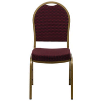Flash Furniture – Chaise banquet empilable à dossier en dôme, siège en tissu bourgogne 2,5po, doré (FDC03AGEFE1679)-Chaise de banquet multi-usages